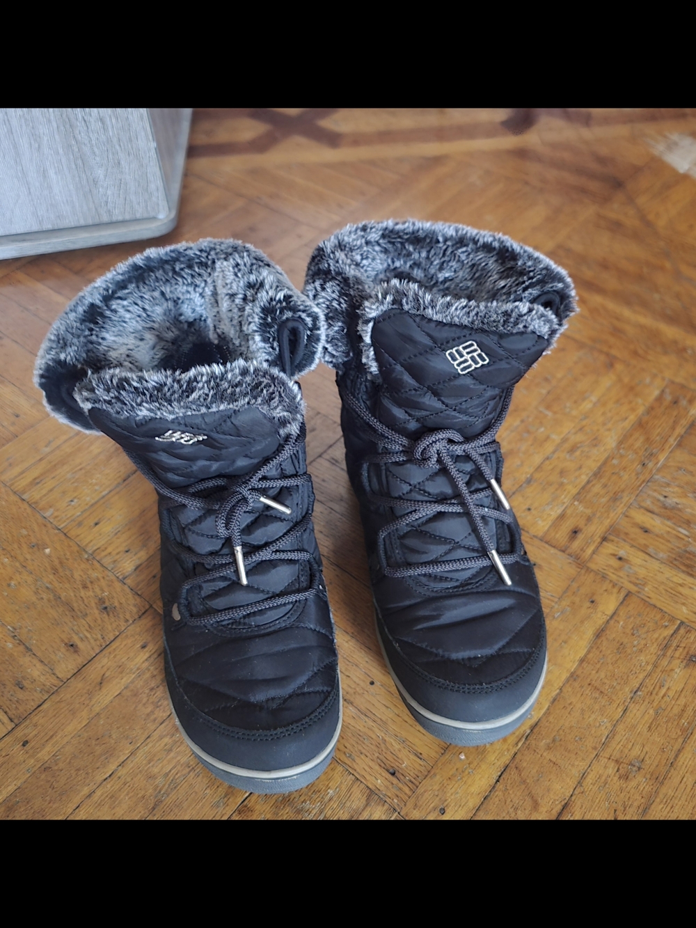 Columbia Black Quilted Faux-Fur Winter Boots
